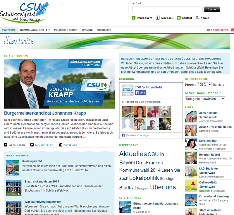 Homepage CSU Schlüsselfeld und Umgebung