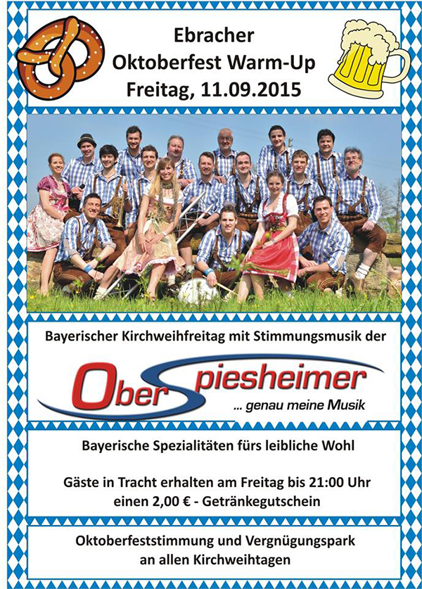 Ebrach Oktoberfest Warm Up Oberspiesheimer 2015