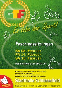 GTF Faschingssitzung 2014 Schlüsselfeld Plakat