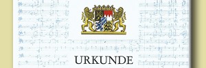 Urkunde für Matthias Uri aus Schlüsselfeld Musik Party Band Feier Dirigent Staat Bayern Franken