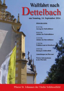 Wallfahrt Dettelbach 2014 Pfarrei Schlüsselfeld Franz Hünnerkopf Richard Zipfel Herbert Weichlein Margarete Ott Georg Meidel Pfarrkirche