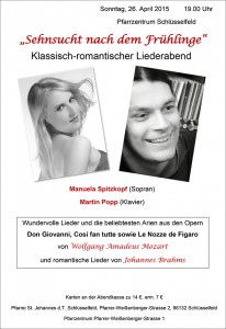 Plakat Popp-Spitzkopf Sehnsucht nach dem Frühlinge Schlüsselfeld Kirchenchor Pfarrei