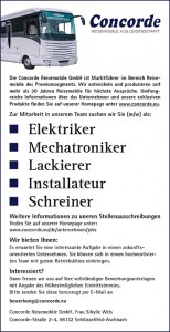 Concorde Stellenbeschreibung Aschbach Schlüsselfeld Reisemobile suche Arbeit