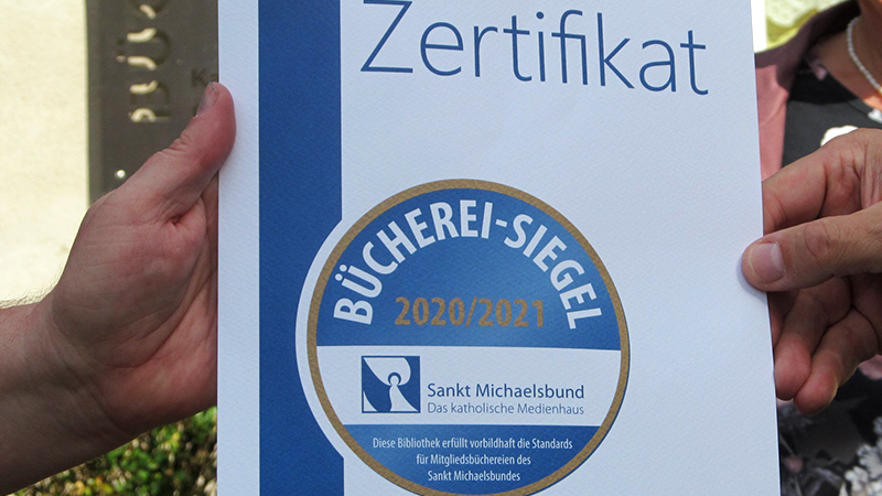 Zertifikat Bücherei Siegel Bücherei Schlüsselfeld