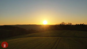 Schlüsselfeld Sonnenuntergang Acker