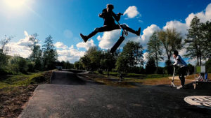 Sprung auf der Pumptrackanlage in Schlüsselfeld Pumptrack