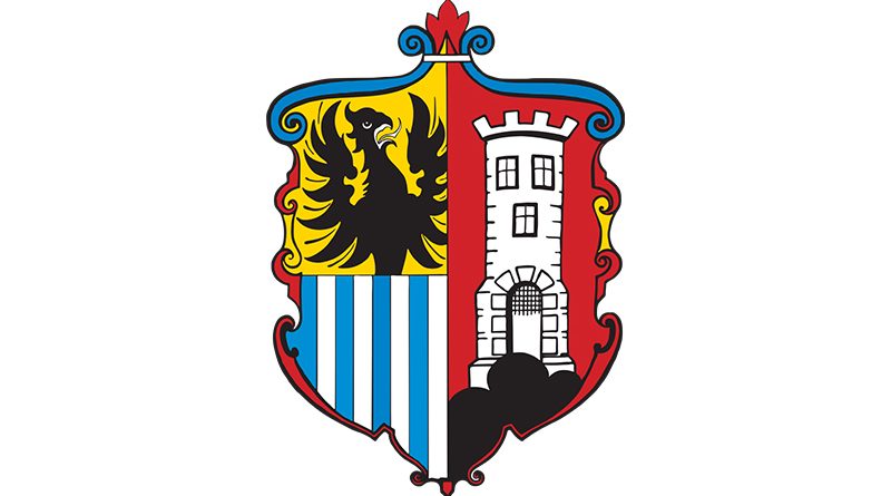 Wappen Logo Scheinfeld Stadt Scheinfeld Gemeinde Turm Adler blau weiß Mittelfranken Landkreis Neustadt Bad Windsheim