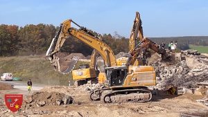 Bagger Dieb Baggerschaufel Diebstahl A3 Baustelle Schlüsselfeld Polizeibericht