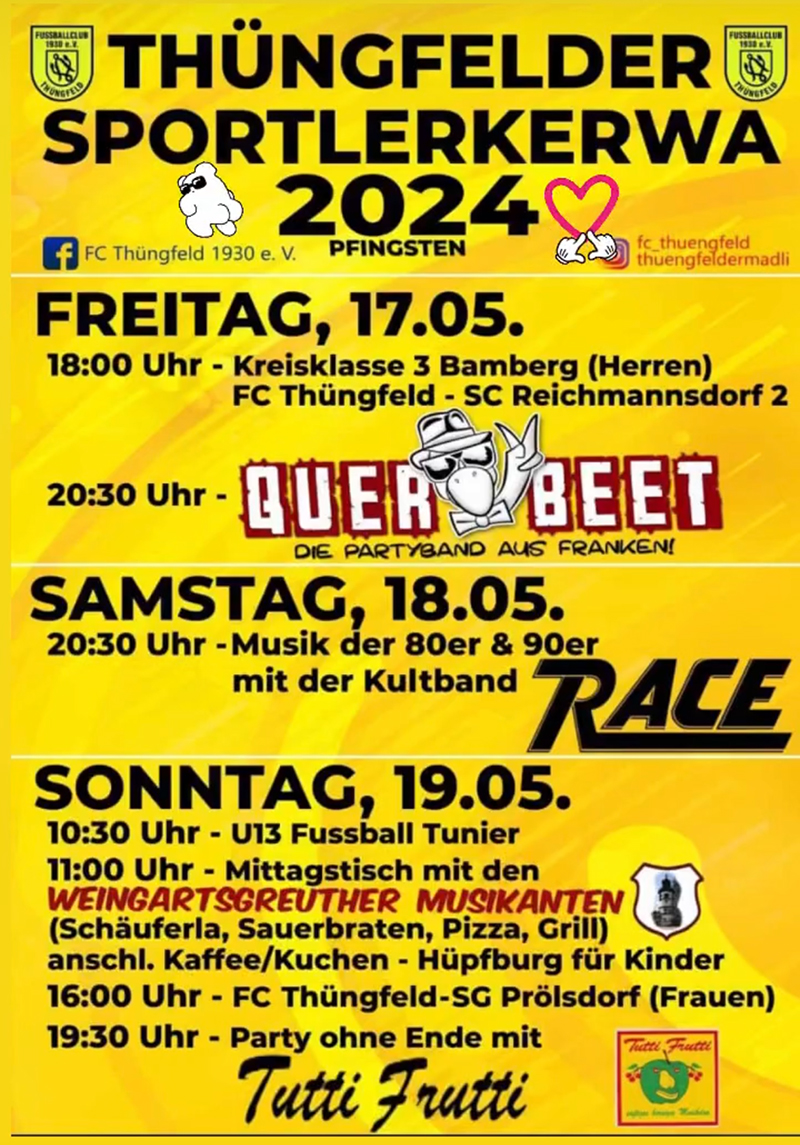 Programm Sportlerkirchweih in Thüngfeld 2024